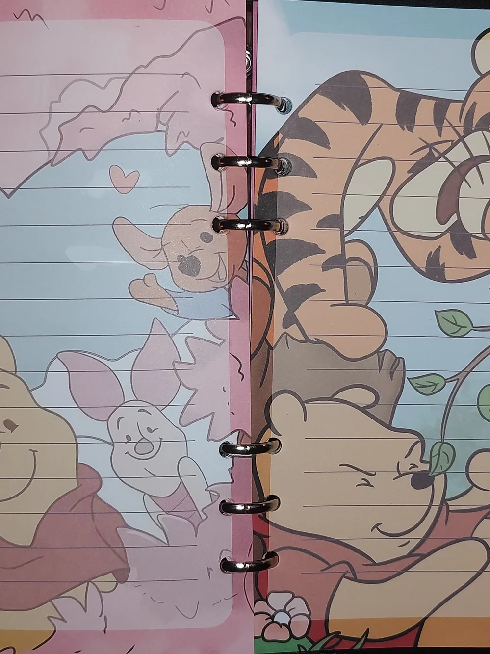 Winnie the Pooh Colorful Illustrated A5 Binder With Paper